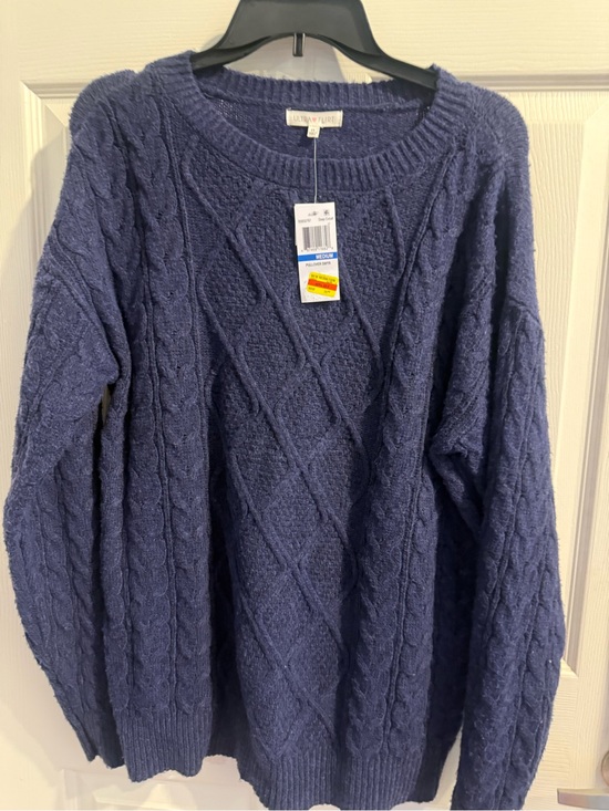 Ultra Flirt Sweaters - Ultra Flirt Navy Cable Crewneck Sweater New, size Med